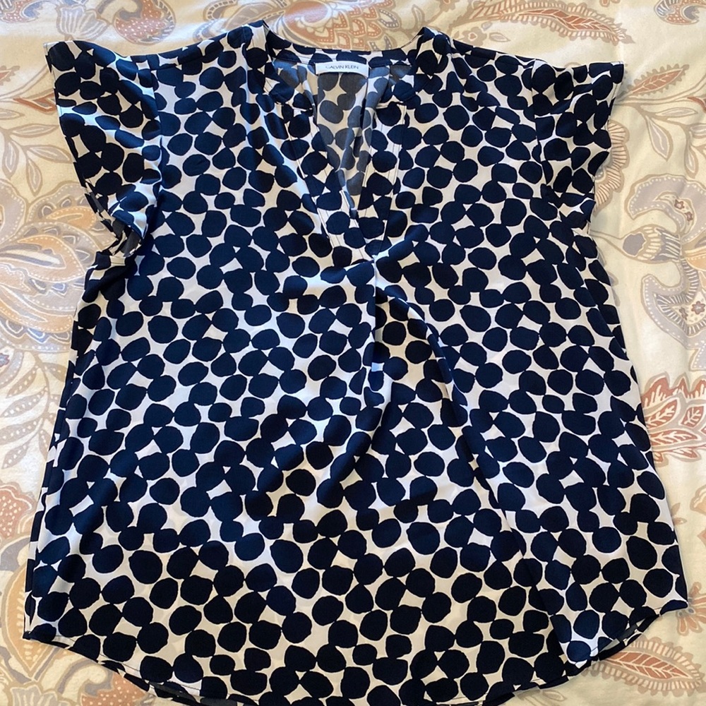 Calvin Klein Flutter Sleeve Blouse - image 1